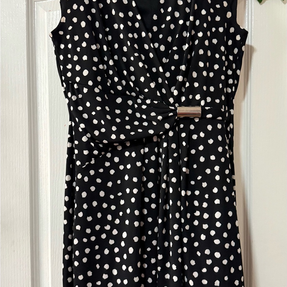 Enfocus Studio Black and White Dot Midi Dress